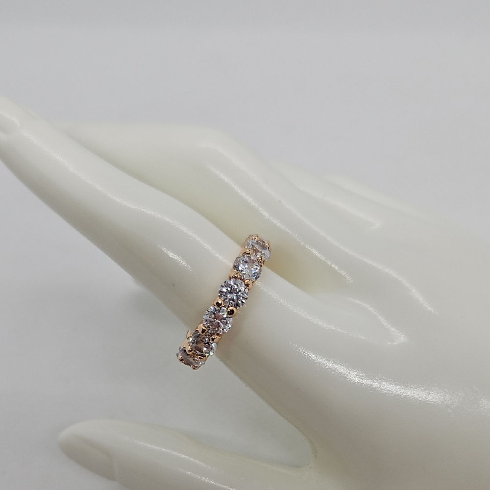 Rosegold Plated CZ Eternity Band Ring